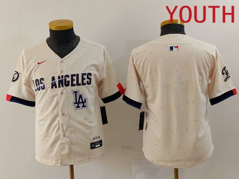 Youth Los Angeles Dodgers Blank Cream Fashion Nike Game MLB Jersey style 6291->youth mlb jersey->Youth Jersey